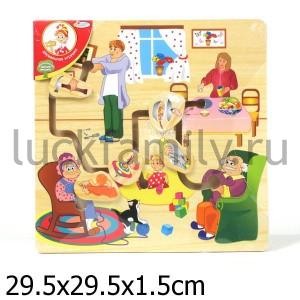 ЛАБИРИНТ "ИГРАЕМ ВМЕСТЕ" СЕМЬЯ A00945 35*25СМ в кор.36шт ― Luckfamily.ru