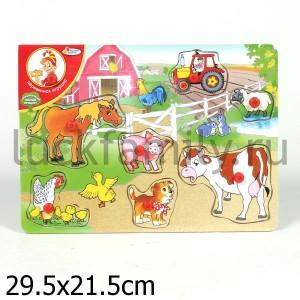 РАМКА - ВКЛАДЫШ ДЕРЕВЯН. "ИГРАЕМ ВМЕСТЕ" ФЕРМА A00953  29*21СМ в кор.36шт ― Luckfamily.ru