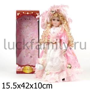 КУКЛА ФАРФОРОВАЯ 40СМ В БАЛЬНОМ ПЛАТЬЕ В РУСС. КОР. в кор.12шт ― Luckfamily.ru