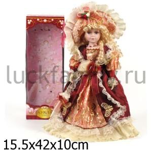 КУКЛА ФАРФОРОВАЯ 40СМ В БАЛЬНОМ ПЛАТЬЕ В РУСС. КОР. в кор.12шт ― Luckfamily.ru