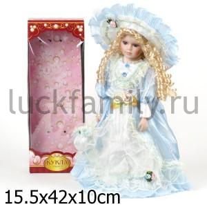 КУКЛА ФАРФОРОВАЯ 40СМ В БАЛЬНОМ ПЛАТЬЕ В РУСС. КОР. в кор.12шт ― Luckfamily.ru
