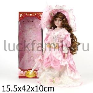 КУКЛА ФАРФОРОВАЯ 40СМ В БАЛЬНОМ ПЛАТЬЕ В РУСС. КОР. в кор.12шт ― Luckfamily.ru