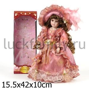 КУКЛА ФАРФОРОВАЯ 40СМ В БАЛЬНОМ ПЛАТЬЕ В РУСС. КОР. в кор.12шт ― Luckfamily.ru