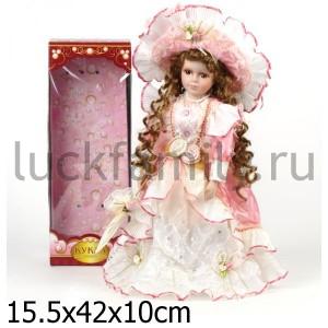 КУКЛА ФАРФОРОВАЯ 40СМ В БАЛЬНОМ ПЛАТЬЕ В РУСС. КОР. в кор.12шт ― Luckfamily.ru