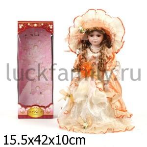 КУКЛА ФАРФОРОВАЯ 40СМ В БАЛЬНОМ ПЛАТЬЕ В РУСС. КОР. в кор.12шт ― Luckfamily.ru