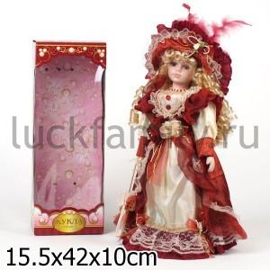 КУКЛА ФАРФОРОВАЯ 40СМ В БАЛЬНОМ ПЛАТЬЕ В РУСС. КОР. в кор.12шт ― Luckfamily.ru