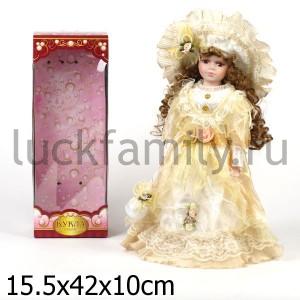 КУКЛА ФАРФОРОВАЯ 40СМ В БАЛЬНОМ ПЛАТЬЕ В РУСС. КОР. в кор.12шт ― Luckfamily.ru