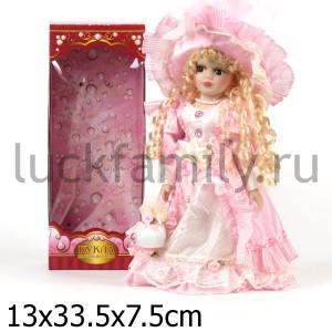 КУКЛА ФАРФОРОВАЯ 30СМ В БАЛЬНОМ ПЛАТЬЕ В РУСС. КОР. в кор.24шт ― Luckfamily.ru
