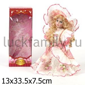 КУКЛА ФАРФОРОВАЯ 30СМ В БАЛЬНОМ ПЛАТЬЕ В РУСС. КОР. в кор.24шт ― Luckfamily.ru