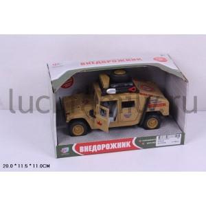 ДЖИП ИНЕРЦ. СВЕТ+ЗВУК, ОТКРЫВ. ДВЕРИ 9100-B В РУСС. КОР. 20*12*11СМ в кор.2*18шт ― Luckfamily.ru