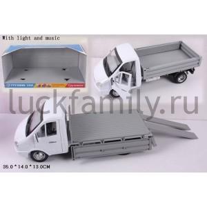 ГАЗЕЛЬ СО СВЕТОМ И ЗВУКОМ, ОТКРЫВ. ДВЕРИ И КУЗОВ 9379B В РУСС. КОР. 35*14*13СМ в кор.2*6шт ― Luckfamily.ru