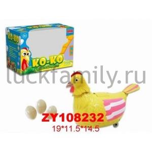 КУРИЦА-НЕСУШКА НА БАТ. СО СВЕТОМ И ЗВУКОМ, ЦВЕТ В АССОРТ. В РУСС. КОР. 19*12*15СМ в кор.2*36шт ― Luckfamily.ru