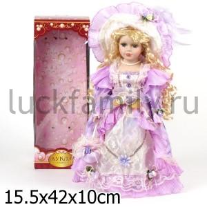КУКЛА ФАРФОРОВАЯ 40СМ В БАЛЬНОМ ПЛАТЬЕ В РУСС. КОР. в кор.12шт ― Luckfamily.ru
