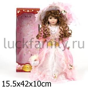 КУКЛА ФАРФОРОВАЯ 40СМ В БАЛЬНОМ ПЛАТЬЕ В РУСС. КОР. в кор.12шт ― Luckfamily.ru
