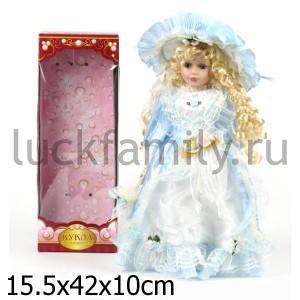 КУКЛА ФАРФОРОВАЯ 40СМ В БАЛЬНОМ ПЛАТЬЕ В РУСС. КОР. в кор.12шт ― Luckfamily.ru