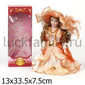 КУКЛА ФАРФОРОВАЯ 30СМ В БАЛЬНОМ ПЛАТЬЕ В РУСС. КОР. в кор.24шт ― Luckfamily.ru