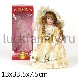 КУКЛА ФАРФОРОВАЯ 30СМ В БАЛЬНОМ ПЛАТЬЕ В РУСС. КОР. в кор.24шт ― Luckfamily.ru