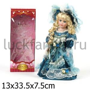 КУКЛА ФАРФОРОВАЯ 30СМ В БАЛЬНОМ ПЛАТЬЕ В РУСС. КОР. в кор.24шт ― Luckfamily.ru