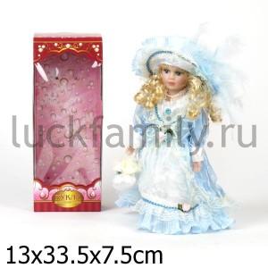 КУКЛА ФАРФОРОВАЯ 30СМ В БАЛЬНОМ ПЛАТЬЕ В РУСС. КОР. в кор.24шт ― Luckfamily.ru