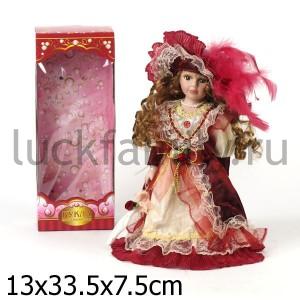 КУКЛА ФАРФОРОВАЯ 30СМ В БАЛЬНОМ ПЛАТЬЕ В РУСС. КОР. в кор.24шт ― Luckfamily.ru