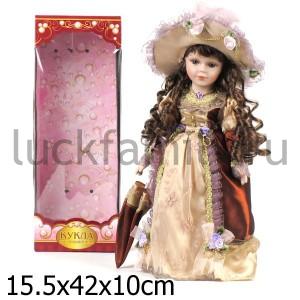КУКЛА ФАРФОРОВАЯ 40СМ В БАЛЬНОМ ПЛАТЬЕ В РУСС. КОР. в кор.12шт ― Luckfamily.ru