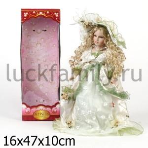 КУКЛА ФАРФОРОВАЯ 45СМ В БАЛЬНОМ ПЛАТЬЕ В РУСС. КОР. в кор.12шт ― Luckfamily.ru