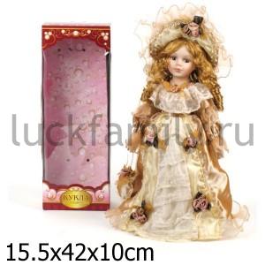 КУКЛА ФАРФОРОВАЯ 40СМ В БАЛЬНОМ ПЛАТЬЕ В РУСС. КОР. в кор.12шт ― Luckfamily.ru