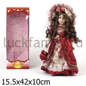 КУКЛА ФАРФОРОВАЯ 40СМ В БАЛЬНОМ ПЛАТЬЕ В РУСС. КОР. в кор.12шт ― Luckfamily.ru
