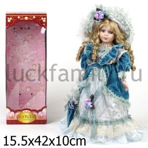 КУКЛА ФАРФОРОВАЯ 40СМ В БАЛЬНОМ ПЛАТЬЕ В РУСС. КОР. в кор.12шт ― Luckfamily.ru
