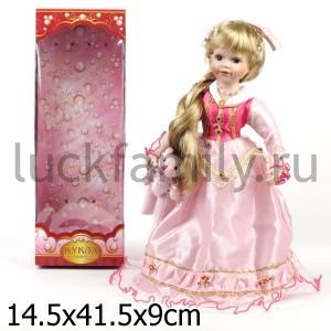 КУКЛА ФАРФОРОВАЯ 40СМ В БАЛЬНОМ ПЛАТЬЕ В РУСС. КОР. в кор.12шт ― Luckfamily.ru