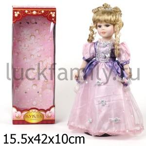 КУКЛА ФАРФОРОВАЯ 40СМ В БАЛЬНОМ ПЛАТЬЕ В РУСС. КОР. в кор.12шт ― Luckfamily.ru
