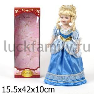 КУКЛА ФАРФОРОВАЯ 40СМ В БАЛЬНОМ ПЛАТЬЕ В РУСС. КОР. в кор.12шт ― Luckfamily.ru
