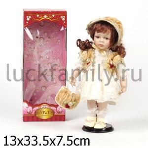 КУКЛА ФАРФОРОВАЯ 30СМ В БАЛЬНОМ ПЛАТЬЕ В РУСС. КОР. в кор.12шт ― Luckfamily.ru