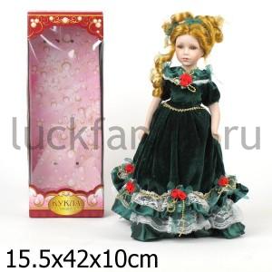 КУКЛА ФАРФОРОВАЯ 40СМ В БАЛЬНОМ ПЛАТЬЕ В РУСС. КОР. в кор.12шт ― Luckfamily.ru