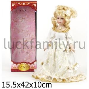 КУКЛА ФАРФОРОВАЯ 40СМ В БАЛЬНОМ ПЛАТЬЕ В РУСС. КОР. в кор.12шт ― Luckfamily.ru
