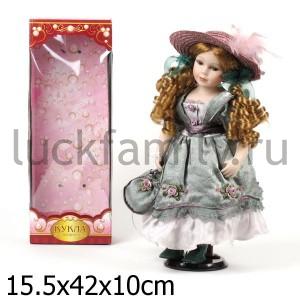 КУКЛА ФАРФОРОВАЯ 40СМ В БАЛЬНОМ ПЛАТЬЕ В РУСС. КОР. в кор.12шт ― Luckfamily.ru