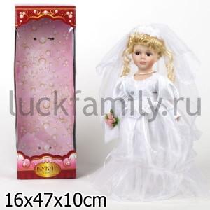 КУКЛА ФАРФОР 45СМ, ПЛАСТ. ПОДСТАВКА В РУСС. КОР. в кор.12шт ― Luckfamily.ru