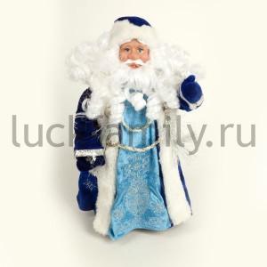 ДЕД МОРОЗ В ДЛИННОЙ СИНЕЙ ШУБЕ 30СМ В РУСС. КОР. в кор.12шт ― Luckfamily.ru