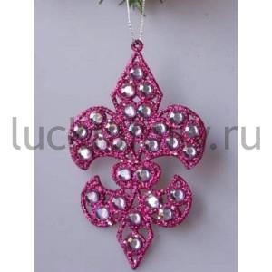 НОВОГОДНЕЕ УКРАШЕНИЕ СО СТРАЗАМИ, ЦВЕТ В АССОРТ. В ПАК. в кор.2*120шт ― Luckfamily.ru