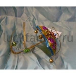 НОВОГОДНЕЕ УКРАШЕНИЕ ПОДВЕСКА ЗОНТИК 9,5СМ, ЦВЕТ РОЗОВЫЙ/СИНИЙ/ЗОЛОТОЙ В ПАК. в кор.6*24шт ― Luckfamily.ru