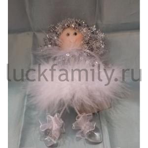 НОВОГОДНЕЕ УКРАШЕНИЕ ПОДВЕСКА АНГЕЛ 16СМ, ЦВЕТ БЕЛЫЙ В ПАК. в кор.2*240шт ― Luckfamily.ru