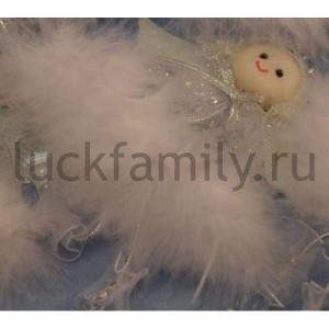 НОВОГОДНЕЕ УКРАШЕНИЕ ПОДВЕСКА АНГЕЛ 17СМ, ЦВЕТ БЕЛЫЙ В ПАК. в кор.180шт ― Luckfamily.ru