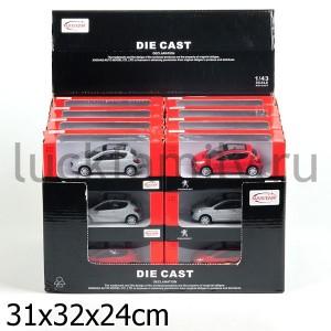 МАШИНА МЕТАЛЛ. RASTAR 1:43 PEUGEOT 207, ЦВЕТ В АССОРТ. В КОР. УП-24ШТ в кор.3уп ― Luckfamily.ru