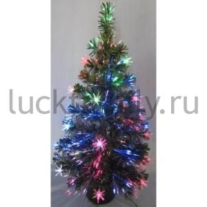 ЕЛКА С ФИБРООПТИЧ. ВОЛОКНОМ 80СМ, 80 ВЕТОК С РАЗНОЦВЕТНЫМИ ЛАМПАМИ LED, ВЕРХУШКА-ЗВЕЗДА в кор.12шт ― Luckfamily.ru