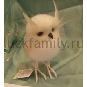 НОВОГОДНЕЕ УКРАШЕНИЕ ИЗ НАТУРАЛЬНЫХ МАТЕРИАЛОВ, СОВА БЕЛАЯ С ПУХОМ 7*7,5*12СМ В ПАК. в кор.8*24шт ― Luckfamily.ru