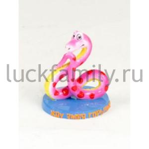ФИГУРКА СИМВОЛ ГОДА ЗМЕЯ-КРАСАВИЦА "ЖДУ ЗМЕЯ ГОРЫНЫЧА", 4,8*4,8*5,8СМ В КОР. УП-9ШТ в кор.36уп ― Luckfamily.ru