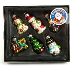 НАБОР ИЗ 6-И ЕЛОЧНЫХ ИГРУШЕК 5СМ, СТЕКЛО В ПОДАР. КОР. в кор.6*12наб ― Luckfamily.ru