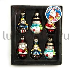 НАБОР ИЗ 6-И ЕЛОЧНЫХ ИГРУШЕК 5СМ, СТЕКЛО В ПОДАР. КОР. в кор.6*12наб ― Luckfamily.ru
