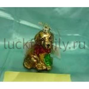 ЕЛОЧНАЯ ИГРУШКА СОБАЧКА, 9,5*6,5СМ, СТЕКЛО В ПАК. НА ХЕДЕРЕ УП-12ШТ в кор.8уп ― Luckfamily.ru