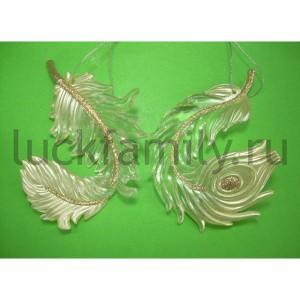 ПОДВЕСКА ПЕРО 12,7СМ, В АССОРТ., ЦВЕТ ЗОЛОТОЙ В ПАК. в кор.6*48шт ― Luckfamily.ru